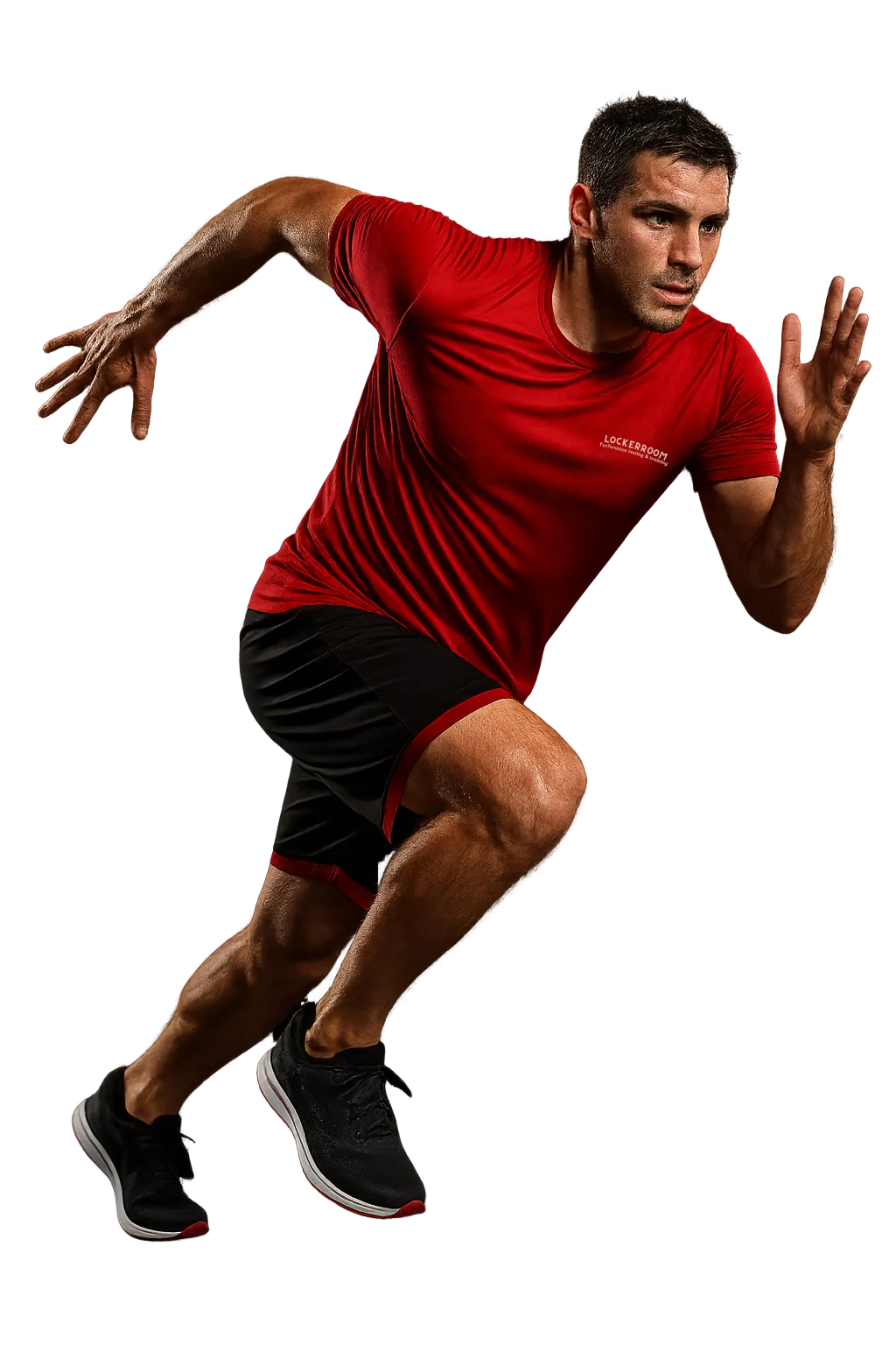 Lockerroom athlete sprinting